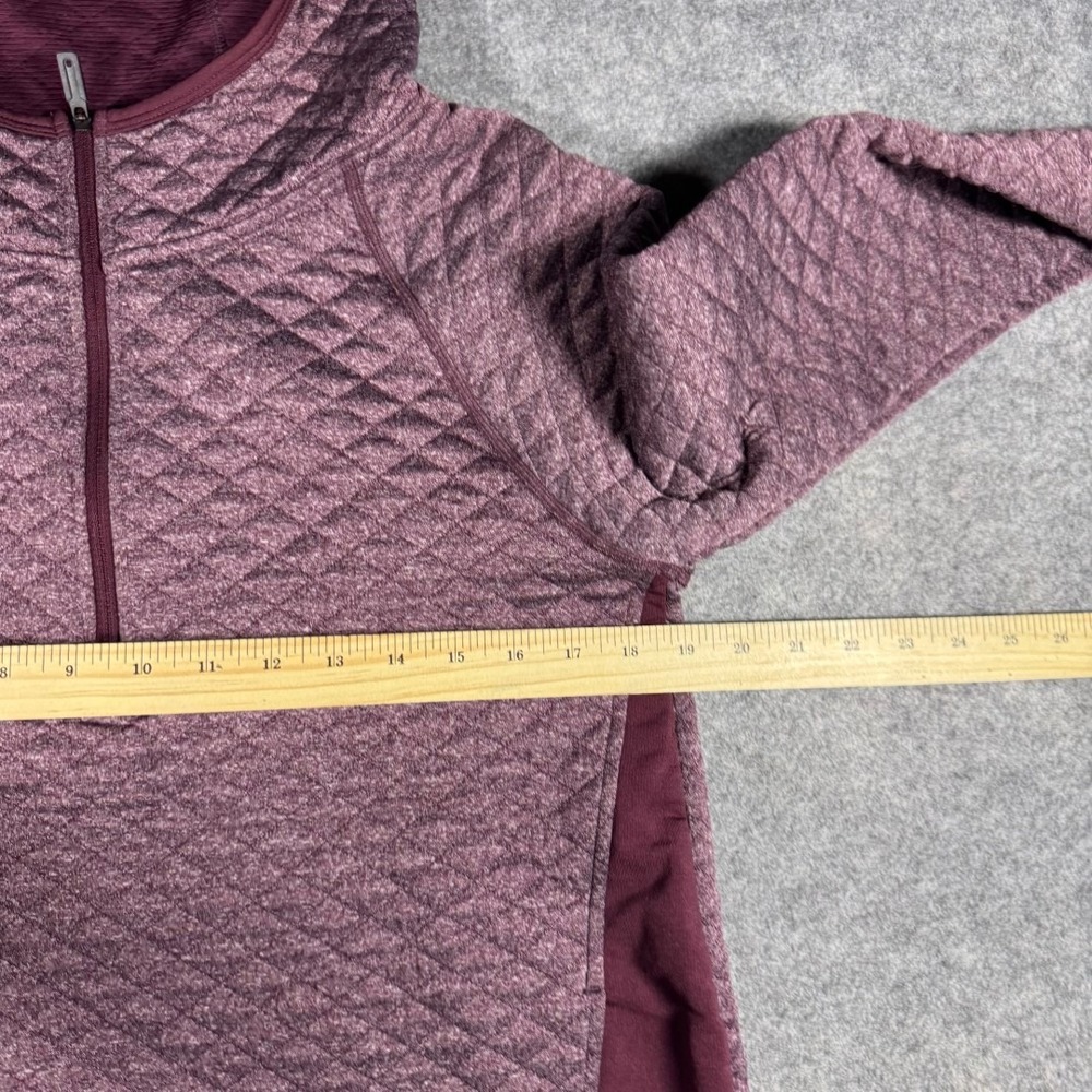Smartwool Womens Merino Wool Quilted Half Zip Hoodie Burgundy Small - Picture 7 of 10